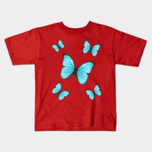 Morpho butterflies cartoon illustration Kids T-Shirt